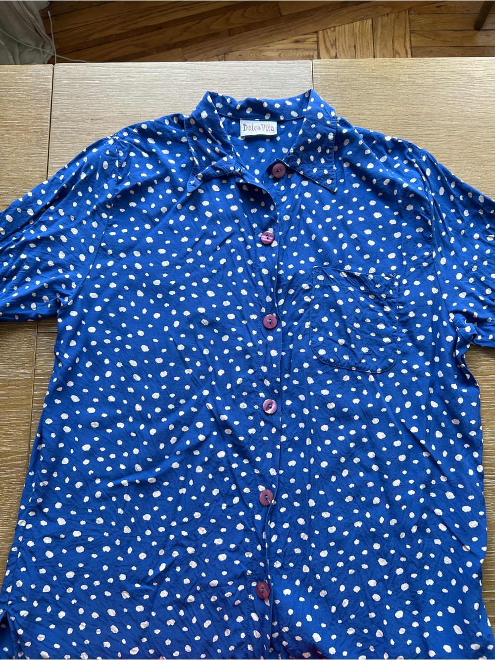 Dolce Vita Blue Polka Dot Button-Down Shirt